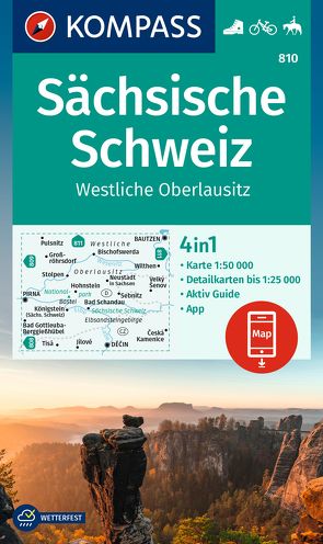 KOMPASS Wanderkarte 810 Sächsische Schweiz, Westliche Oberlausitz 1:50.000