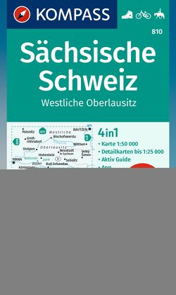 KOMPASS Wanderkarte 810 Sächsische Schweiz, Westliche Oberlausitz 1:50.000