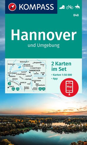 KOMPASS Wanderkarten-Set 848 Hannover und Umgebung (2 Karten) 1:50.000 von KOMPASS-Karten GmbH