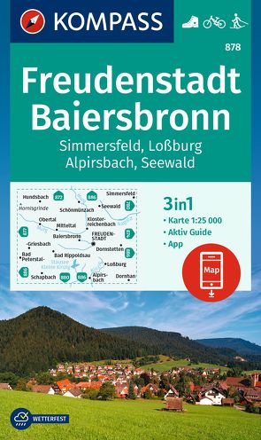 KOMPASS Wanderkarte 878 Freudenstadt, Baiersbronn, Simmersfeld, Loßburg, Alpirsbach 1:25.000