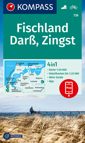 KOMPASS Wanderkarte 736 Fischland, Darß, Zingst 1:50.000 von KOMPASS-Karten GmbH