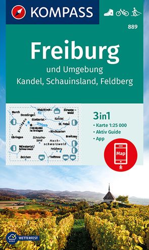 KOMPASS Wanderkarte 889 Freiburg und Umgebung, Kandel, Schauinsland, Feldberg 1:25.000 von KOMPASS-Karten GmbH