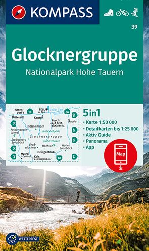 KOMPASS Wanderkarte 39 Glocknergruppe, Nationalpark Hohe Tauern 1:50.000 von KOMPASS-Karten GmbH