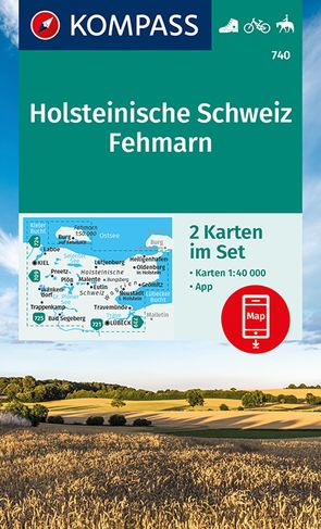 KOMPASS Wanderkarten-Set 740 Holsteinische Schweiz, Fehmarn (2 Karten) 1:40.000 von KOMPASS-Karten GmbH