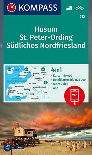 KOMPASS Wanderkarte 712 Husum, St. Peter-Ording, Südliches Nordfriesland 1:50.000 von KOMPASS-Karten GmbH