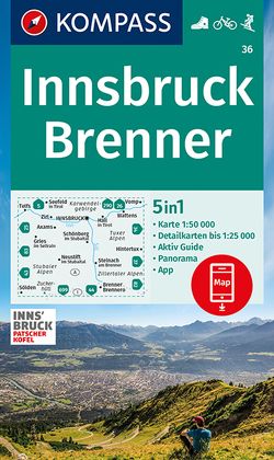 KOMPASS Wanderkarte 36 Innsbruck, Brenner 1:50.000 von KOMPASS-Karten GmbH