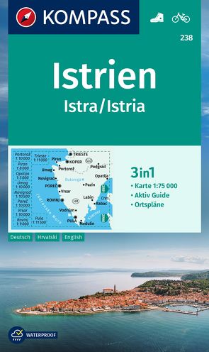 KOMPASS Wanderkarte 238 Istrien, Istra, Istria 1:75.000 von KOMPASS-Karten GmbH