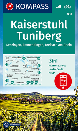 KOMPASS Wanderkarte 883 Kaiserstuhl, Tuniberg, Kenzingen, Emmendingen, Breisach am Rhein 1:25.000 von KOMPASS-Karten GmbH