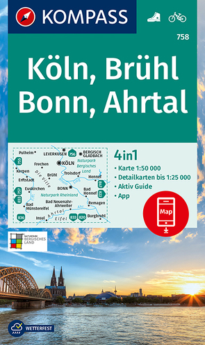 KOMPASS Wanderkarte Köln, Brühl, Bonn, Ahrtal von KOMPASS-Karten GmbH