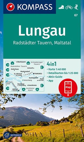 KOMPASS Wanderkarte 67 Lungau, Radstädter Tauern, Maltatal 1:40.000 von KOMPASS-Karten GmbH