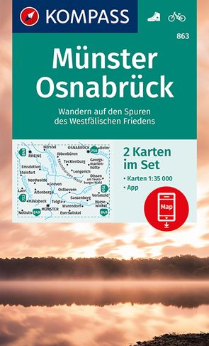 KOMPASS Wanderkarten-Set 863 Münster, Osnabrück (2 Karten) 1:35.000 von KOMPASS-Karten GmbH