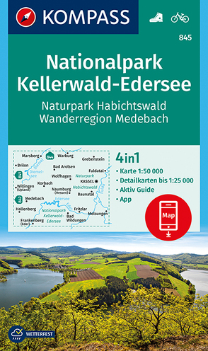 KOMPASS Wanderkarte Nationalpark Kellerwald-Edersee, Naturpark Habichtswald, Wanderregion Medebach von KOMPASS-Karten GmbH