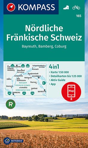 KOMPASS Wanderkarte 165 Nördliche Fränkische Schweiz, Bayreuth, Bamberg, Coburg 1:50.000 von KOMPASS-Karten GmbH