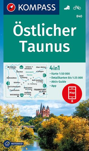 KOMPASS Wanderkarte 840 Östlicher Taunus 1:50.000 von KOMPASS-Karten GmbH