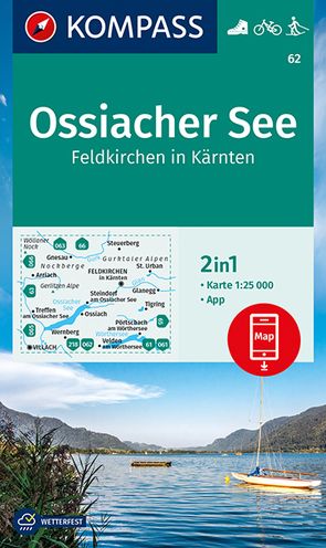 KOMPASS Wanderkarte 62 Ossiacher See, Feldkirchen in Kärnten 1:25.000 von KOMPASS-Karten GmbH