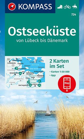 KOMPASS Wanderkarten-Set 724 Ostseeküste von Lübeck bis Dänemark (2 Karten) 1:50.000 von KOMPASS-Karten GmbH