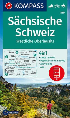 KOMPASS Wanderkarte 810 Sächsische Schweiz, Westliche Oberlausitz 1:50.000 von KOMPASS-Karten GmbH