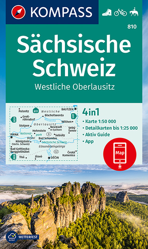 KOMPASS Wanderkarte Sächsische Schweiz, Westliche Oberlausitz von KOMPASS-Karten GmbH