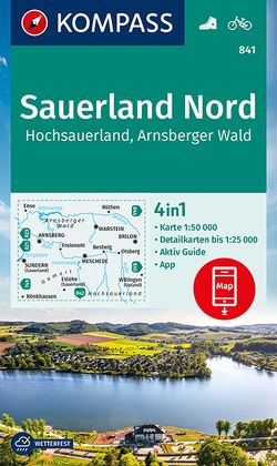 KOMPASS Wanderkarte 841 Sauerland 1, Hochsauerland, Arnsberger Wald 1:50.000 von KOMPASS-Karten GmbH