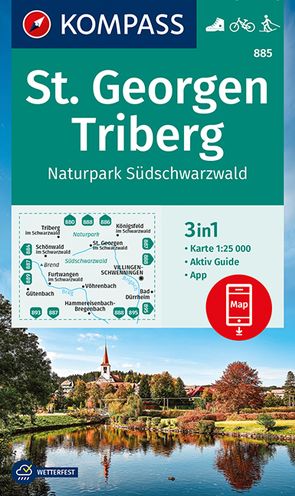 KOMPASS Wanderkarte 885 St. Georgen, Triberg, Naturpark Südschwarzwald 1:25.000 von KOMPASS-Karten GmbH
