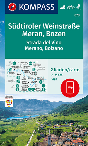 KOMPASS Wanderkarte Südtiroler Weinstraße, Meran, Bozen von KOMPASS-Karten GmbH