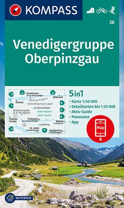 KOMPASS Wanderkarte 38 Venedigergruppe; Oberpinzgau 1:50.000 von KOMPASS-Karten GmbH