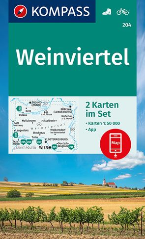 KOMPASS Wanderkarten-Set 204 Weinviertel (2 Karten) 1:50.000 von KOMPASS-Karten GmbH