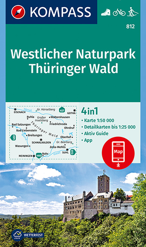 KOMPASS Wanderkarte 812 Westlicher Naturpark Thüringer Wald von KOMPASS-Karten GmbH