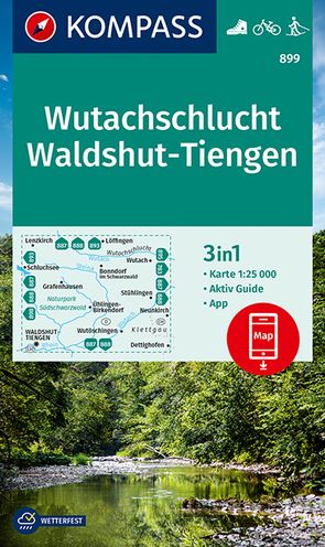 KOMPASS Wanderkarte 899 Wutachschlucht, Waldshut, Tiengen 1:25.000 von KOMPASS-Karten GmbH