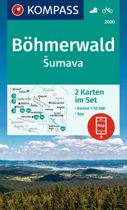 KOMPASS Wanderkarten-Set 2000 Böhmerwald, Sumava (2 Karten) 1:50.000