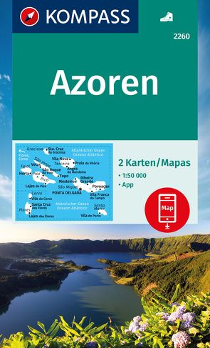 KOMPASS Wanderkarten-Set 2260 Azoren (2 Karten) 1:50.000