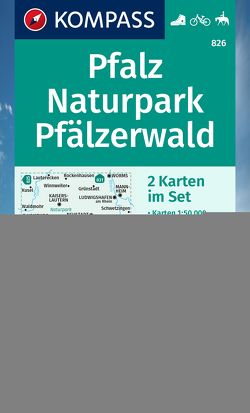 KOMPASS Wanderkarten-Set 826 Pfalz, Naturpark Pfälzerwald (2 Karten) 1:50.000