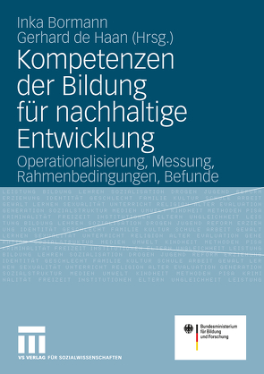 Kompetenzen der Bildung für nachhaltige Entwicklung von Bormann,  Inka, de Haan,  Gerhard