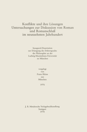 Konflikte und ihre Lösungen von München,  Franz Rhöse aus