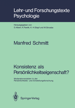 Konsistenz als Persönlichkeitseigenschaft? von Schmitt,  Manfred