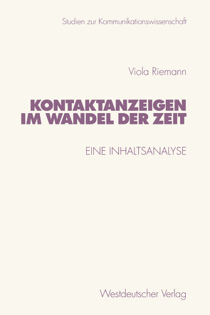 Kontaktanzeigen im Wandel der Zeit von Riemann,  Viola