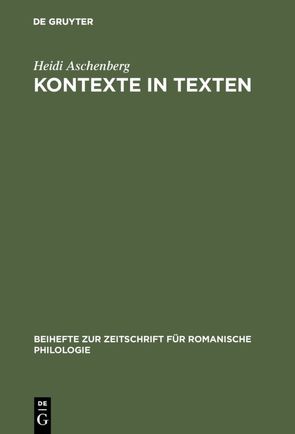 Kontexte in Texten von Aschenberg,  Heidi