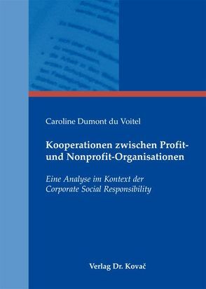 Kooperationen zwischen Profit- und Nonprofit-Organisationen von Dumont du Voitel,  Caroline