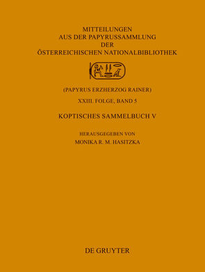 Koptisches Sammelbuch V von Hasitzka,  Monika R. M.