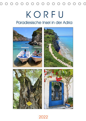 Korfu – Paradiesische Insel in der Adria (Tischkalender 2022 DIN A5 hoch) von Frost,  Anja