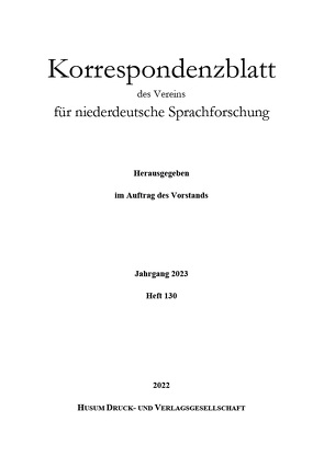 Korrespondenzblatt des Vereins für niederdeutsche Sprachforschung