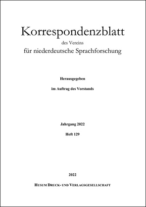 Korrespondenzblatt des Vereins für niederdeutsche Sprachforschung