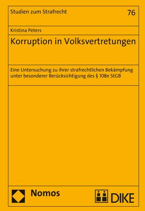 Korruption in Volksvertretungen von Peters,  Kristina