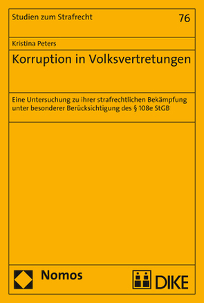 Korruption in Volksvertretungen von Peters,  Kristina