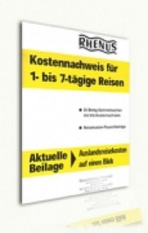 Kostennachweis für 1 bis 7 tägige Reisen von Rhenus-Verlags GmbH