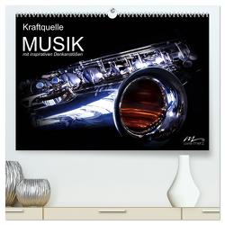 Kraftquelle MUSIK mit inspirativen Denkanstößen (hochwertiger Premium Wandkalender 2024 DIN A2 quer), Kunstdruck in Hochglanz von Merz,  Uwe