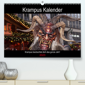 Krampus Kalender 2023 (Premium, hochwertiger DIN A2 Wandkalender 2023, Kunstdruck in Hochglanz) von Müller,  Christian