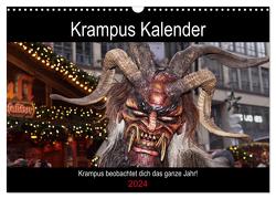 Krampus Kalender 2024 (Wandkalender 2024 DIN A3 quer), CALVENDO Monatskalender von Müller,  Christian