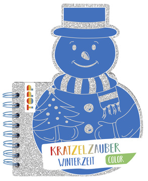 Kratzelzauber Color Winterzeit (Kratzelbuch in Schneemannform) von frechverlag