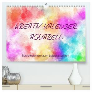 Kreativ-Kalender Aquarell. Bastelkalender zum Selbstgestalten (hochwertiger Premium Wandkalender 2024 DIN A2 quer), Kunstdruck in Hochglanz von Hurley,  Rose